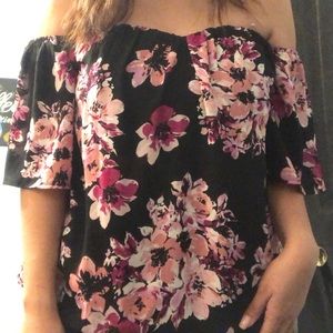 Off the shoulder floral blouse